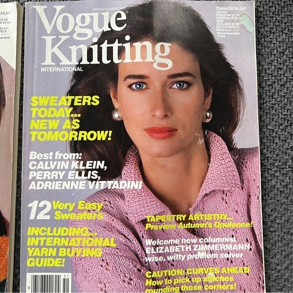 80s Vogue Knitting International Magazines Designer Knit Patterns Instructions - Picture 14 of 15